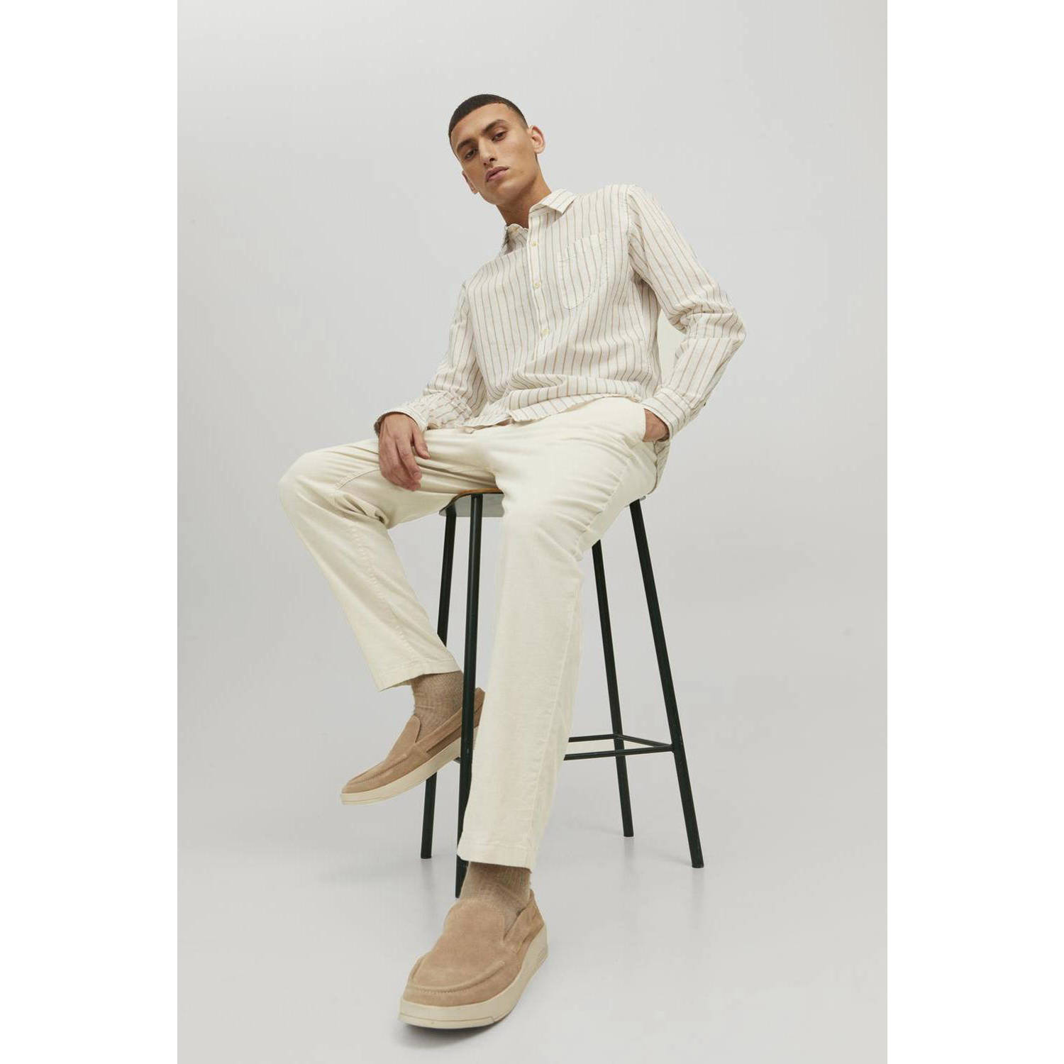 JACK & JONES PANTS STUDIO tapered chino ecru