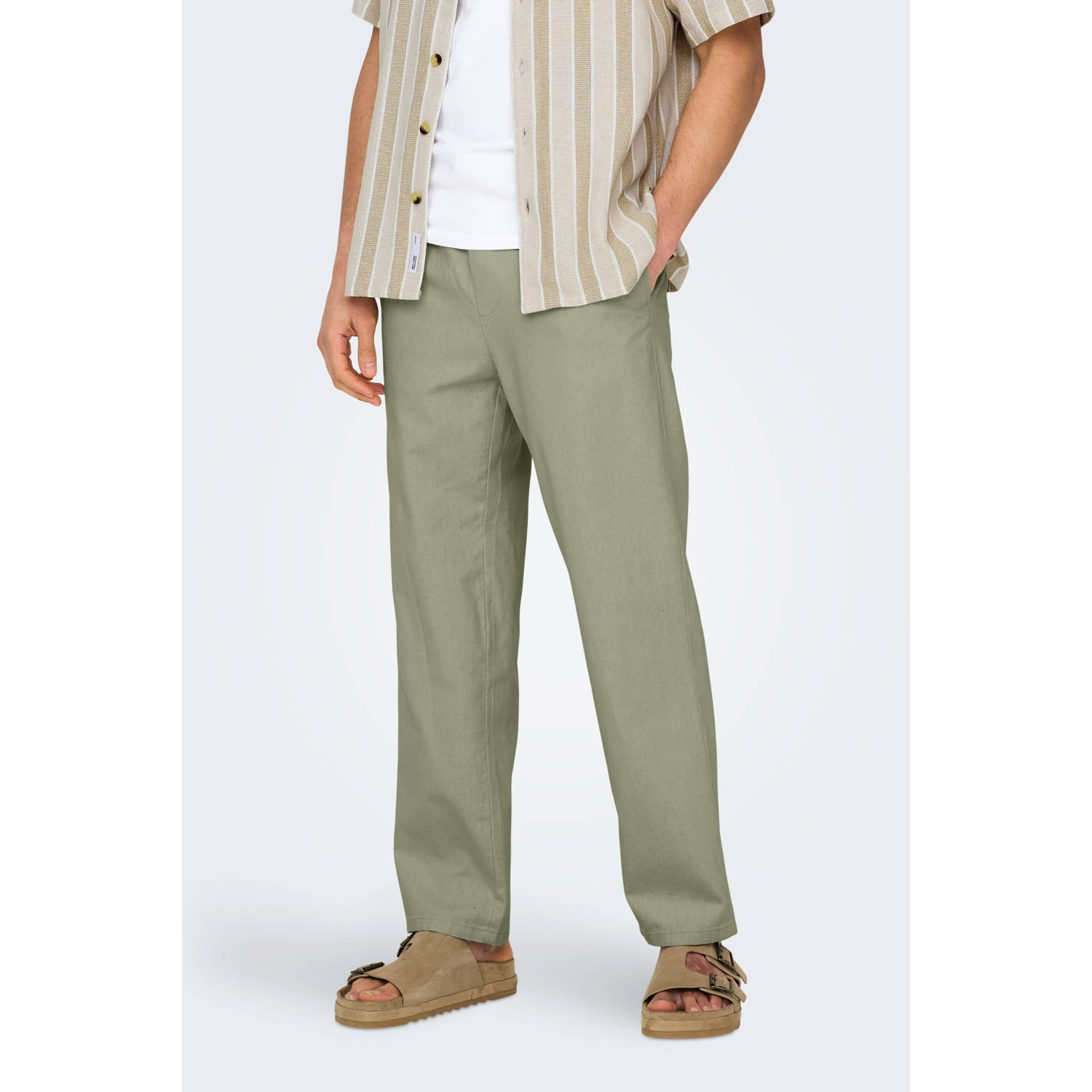 ONLY & SONS loose casual broek groen