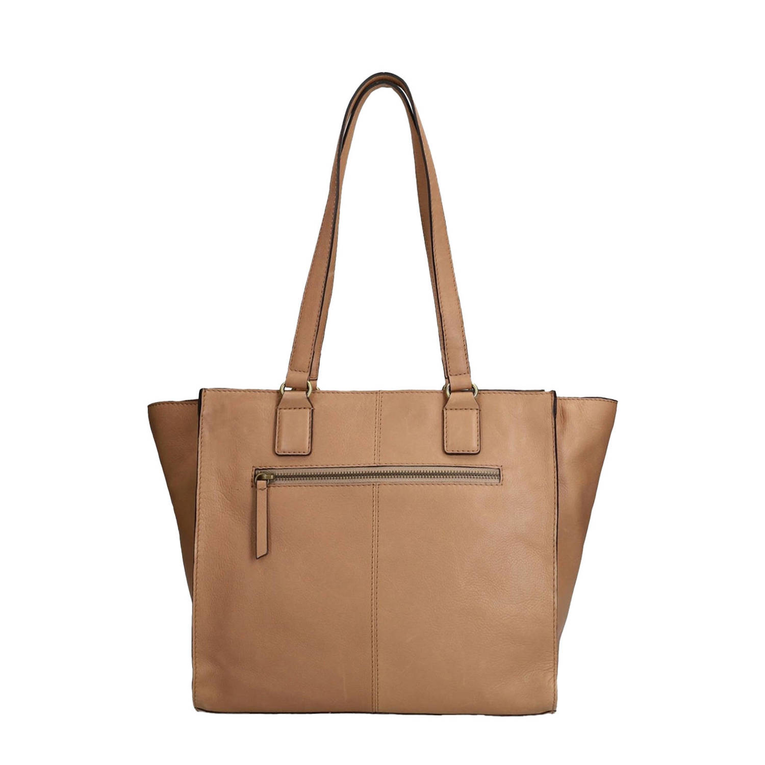 Manfield leren shopper bruin