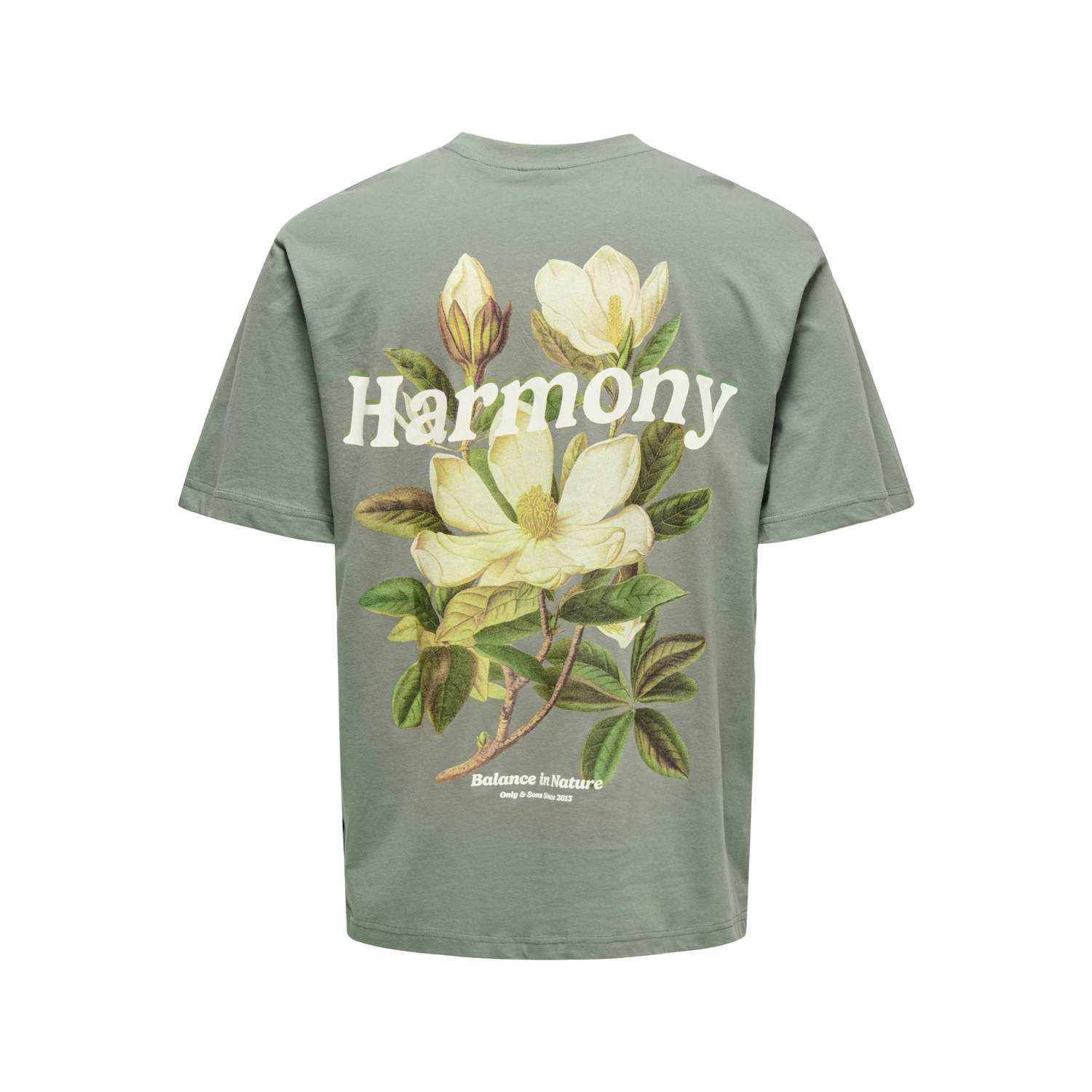 ONLY & SONS T-shirt grijsgroen
