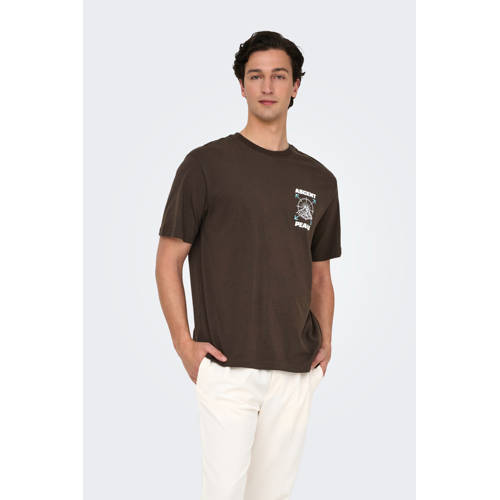 ONLY & SONS T-shirt bruin afbeelding