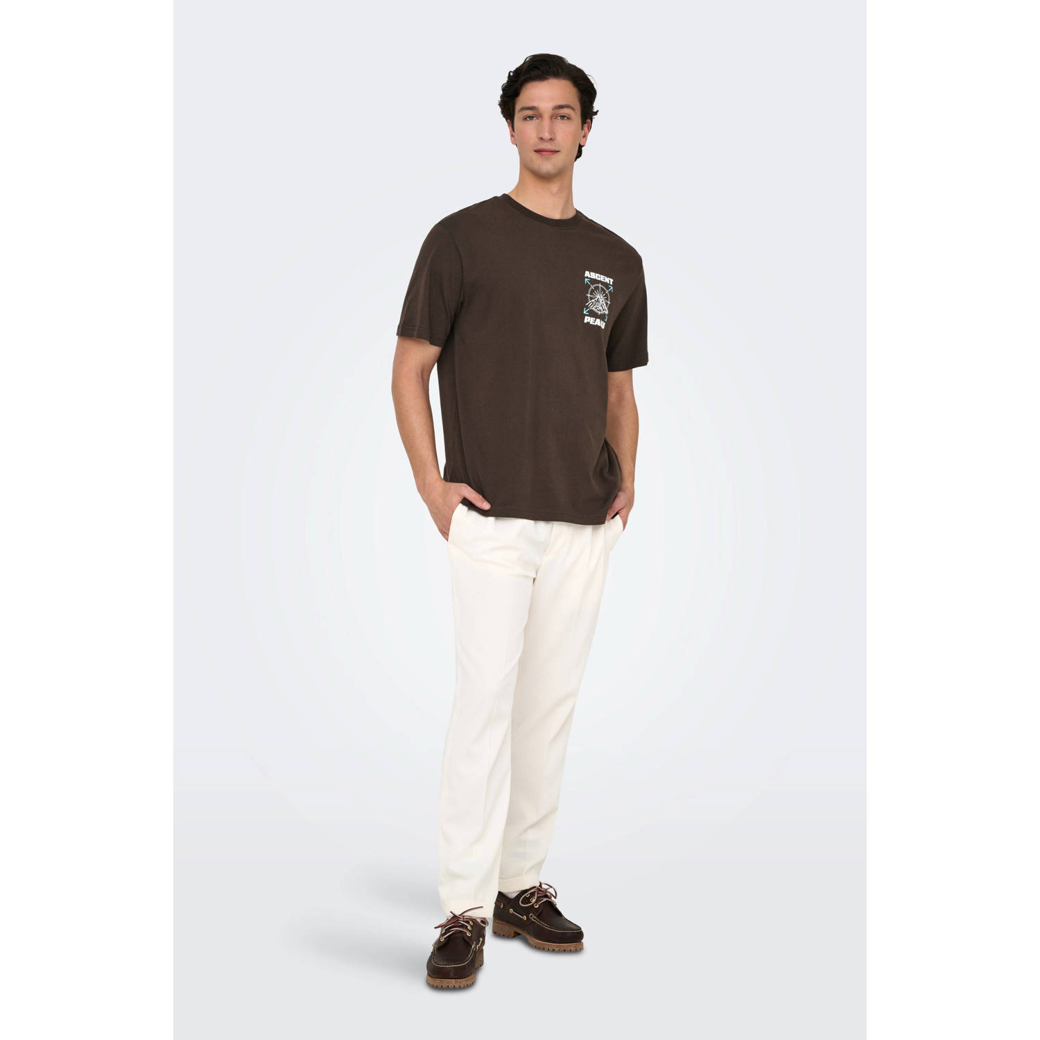 ONLY & SONS T-shirt bruin