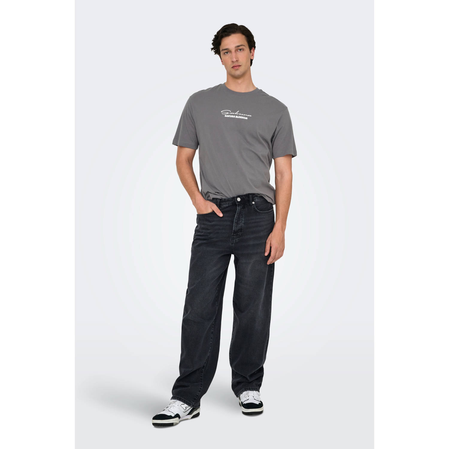 ONLY & SONS T-shirt grijs