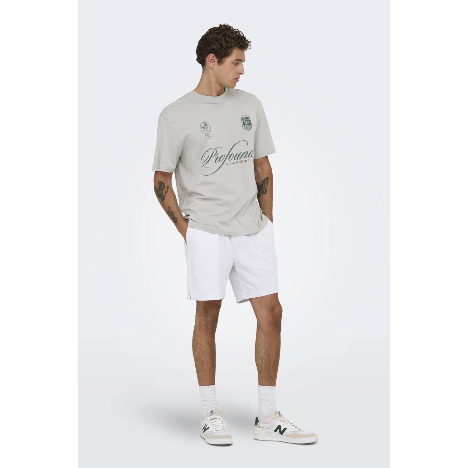 ONLY & SONS T-shirt lichtgrijs
