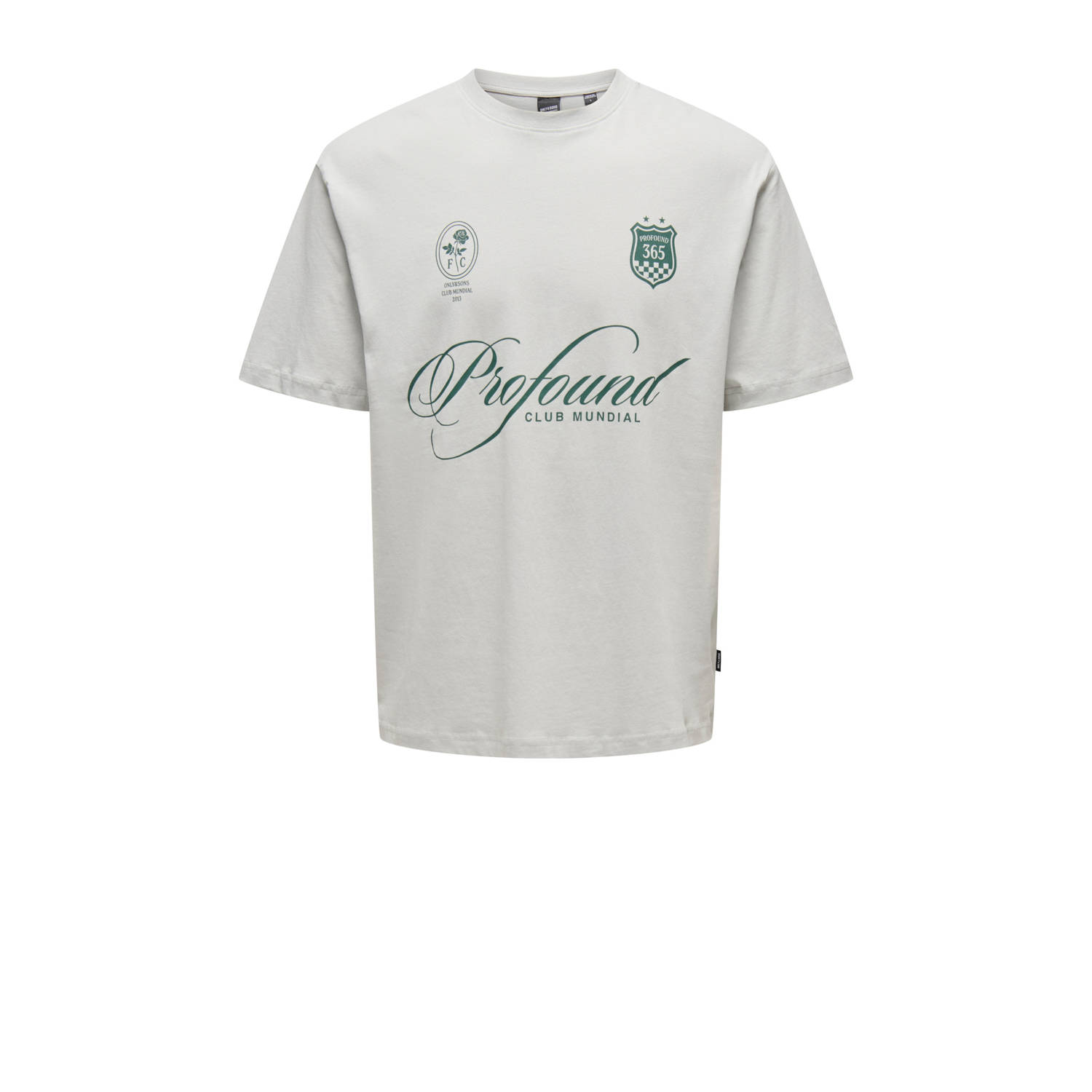 ONLY & SONS T-shirt lichtgrijs