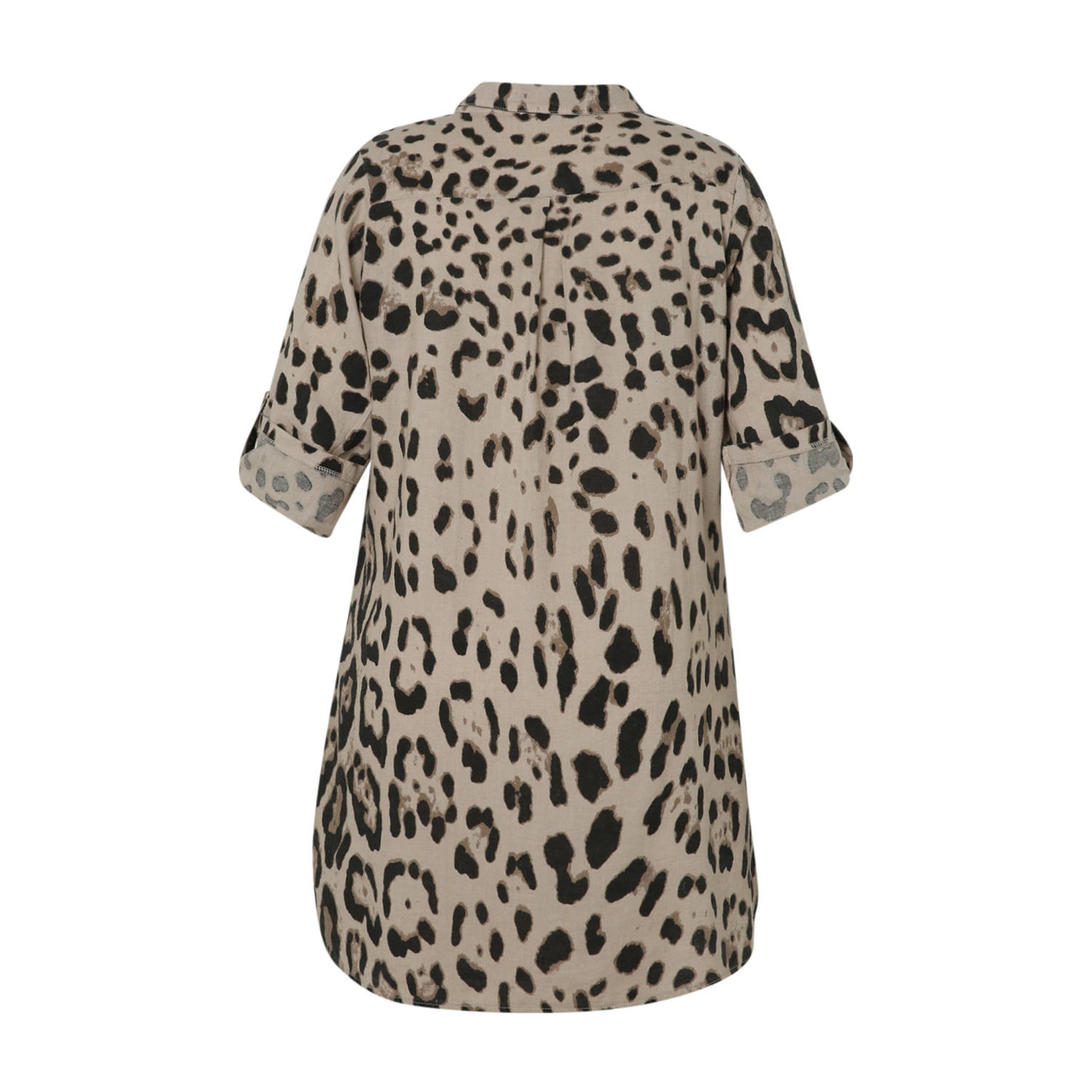 Paprika tuniekblouse met linnen beige