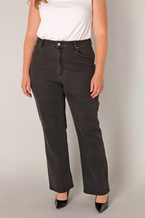 high waist wide leg jeans black denim