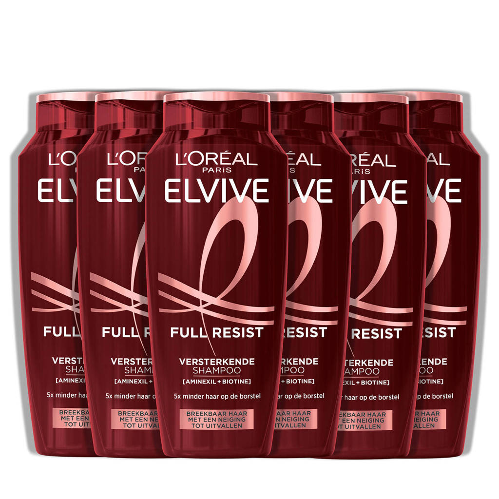L'Oréal Paris Elvive Full Resist Shampoo - Versterkende Shampoo voor breekbaar haar - 6 x 250 ml - voordeelverpakking