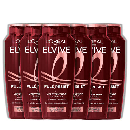 L'Oréal Paris Elvive Full Resist Shampoo - Versterkende Shampoo voor breekbaar haar - 6 x 250 ml - voordeelverpakking afbeelding