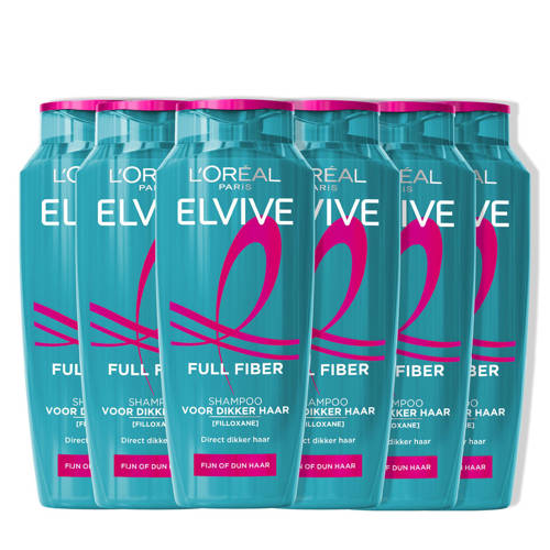 L'Oréal Paris Elvive Full Fiber Shampoo - Voor fijn of dun haar - Met [Filloxane] voor Direct Dikker haar - 6 x 250ML afbeelding
