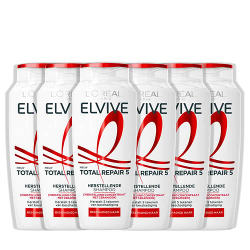 L'Oréal Paris Elvive Total Repair 5 Shampoo - Voor beschadigd haar - 6 x 250 ml - voordeelverpakking afbeelding