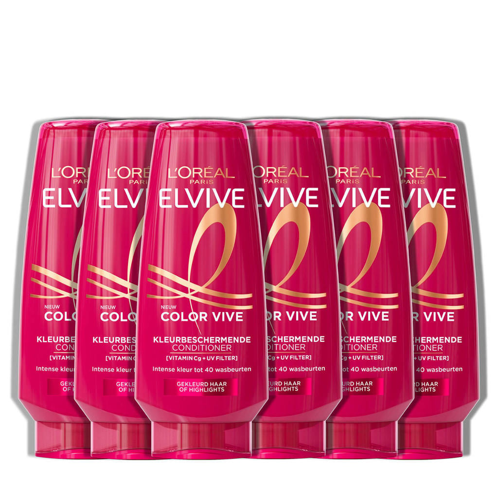 L'Oréal Paris Elvive Color Vive Conditioner - Intense kleur tot 40 wasbeurten - Voor gekleurd haar of haar met highlights - 6 x 200ML