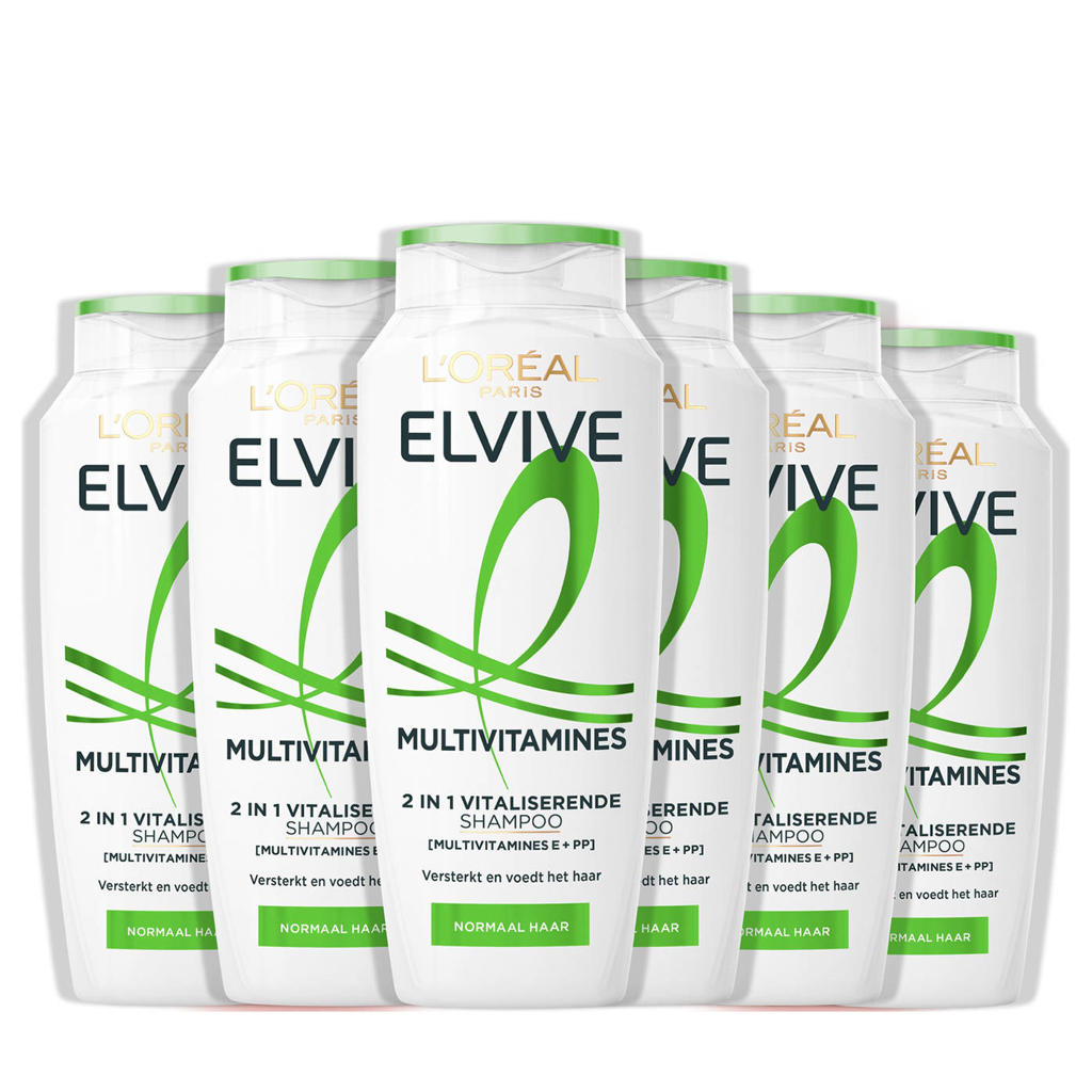 L'Oréal Paris Elvive Multivitamines Shampoo - Voor normaal haar - Met Multivitamines E + PP - 6 x 250ML