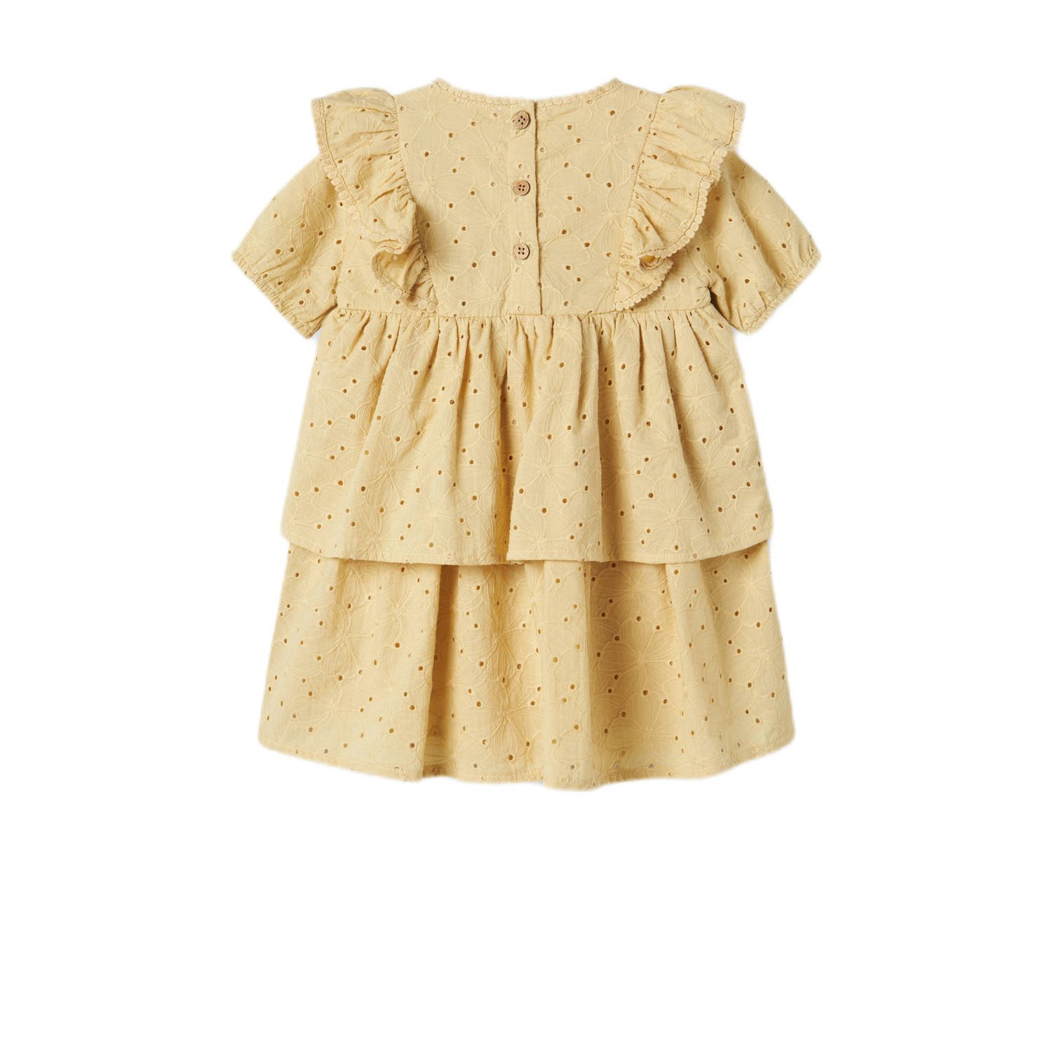 LIL' ATELIER MINI korte jurk broderie geel