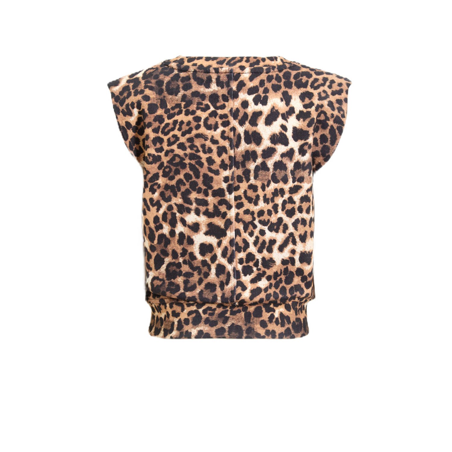 anytime sweat top met schoudervulling panterprint
