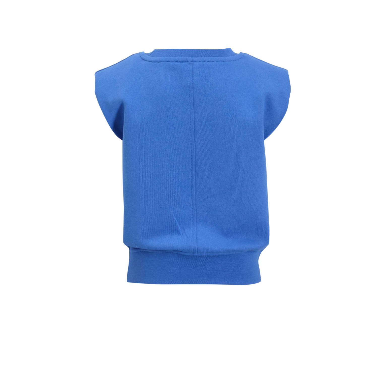 anytime sweat top met schoudervulling blauw