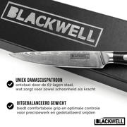 thumbnail: Blackwell Officemes Japanse stijl - 67 lagen damaststaal - VG10 - 12,5 cm