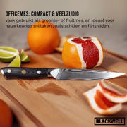 thumbnail: Blackwell Officemes Japanse stijl - 67 lagen damaststaal - VG10 - 12,5 cm