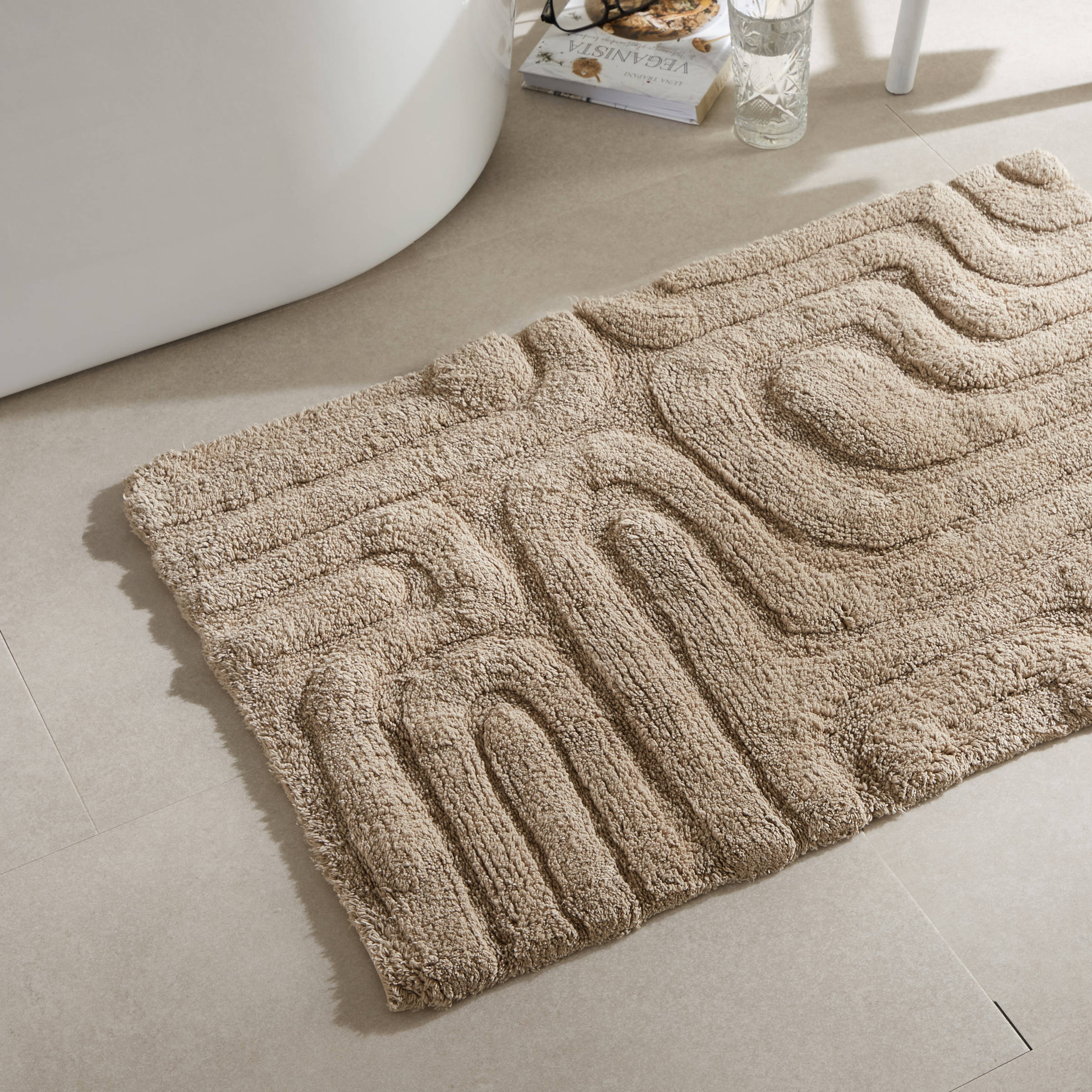 MSV Badkamerkleedje/badmat voor de vloer - terracotta - 45 x 70 cm