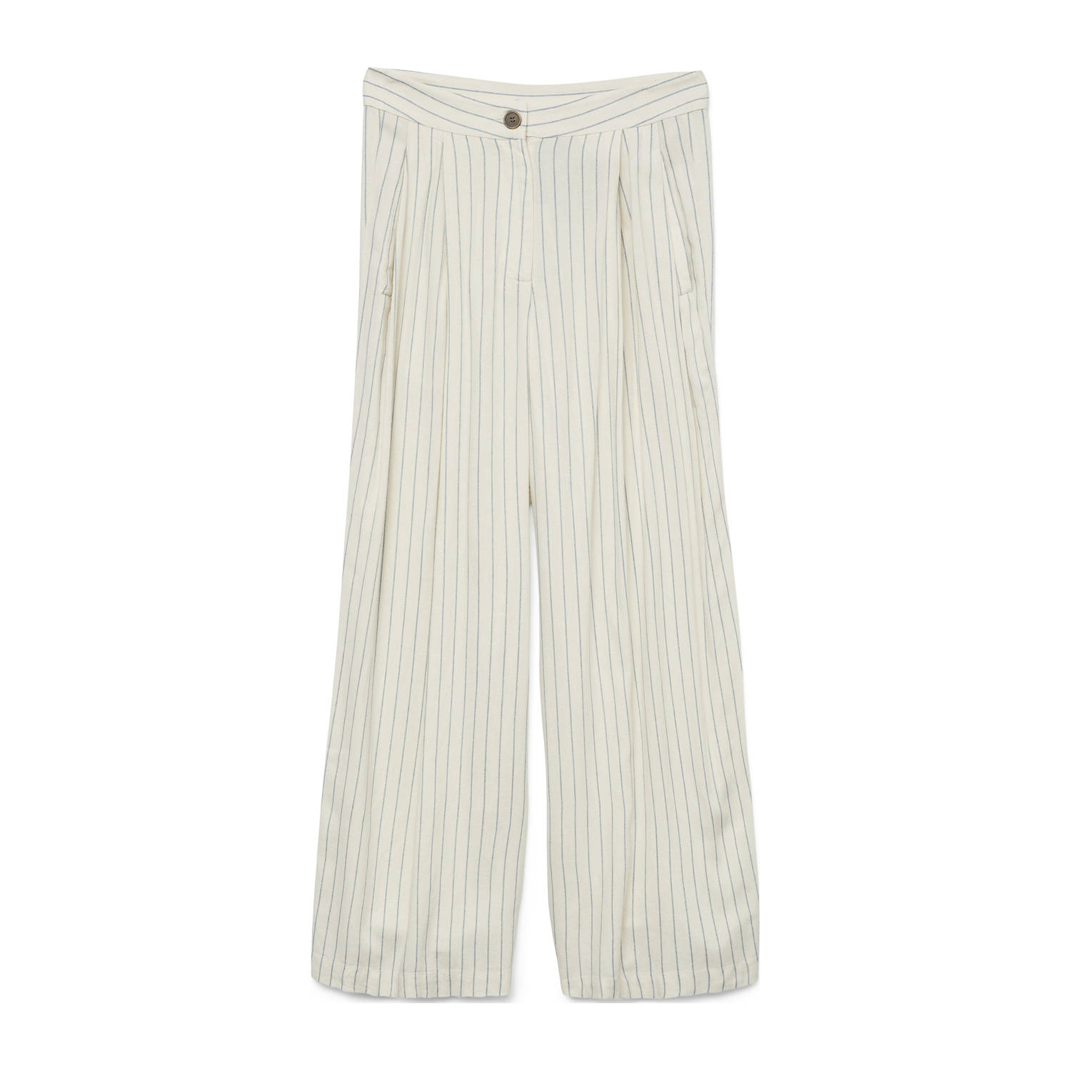 VERO MODA straight high waist broek ecru