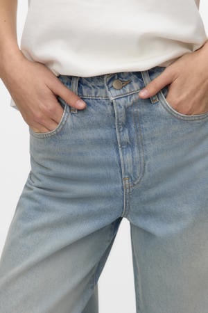 high waist wide leg jeans light blue denim