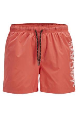 zwemshort JPSTMAUI met logo koraalrood
