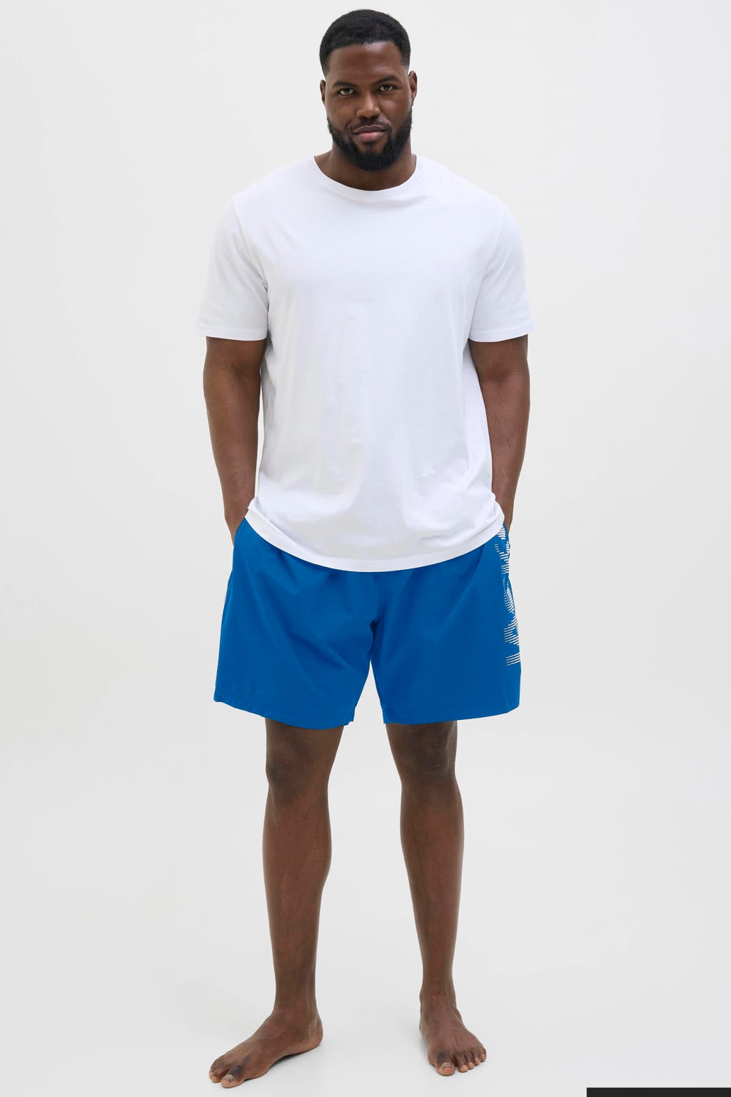 JACK & JONES PLUS SIZE zwemshort JPSTMAUI met logo blauw