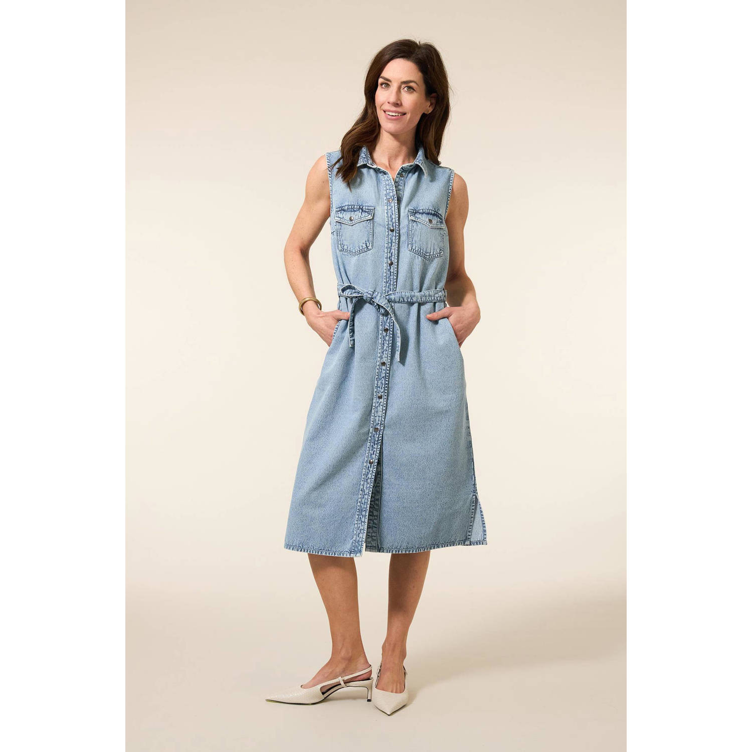 Miss Etam denim spijkerjurk light blue denim