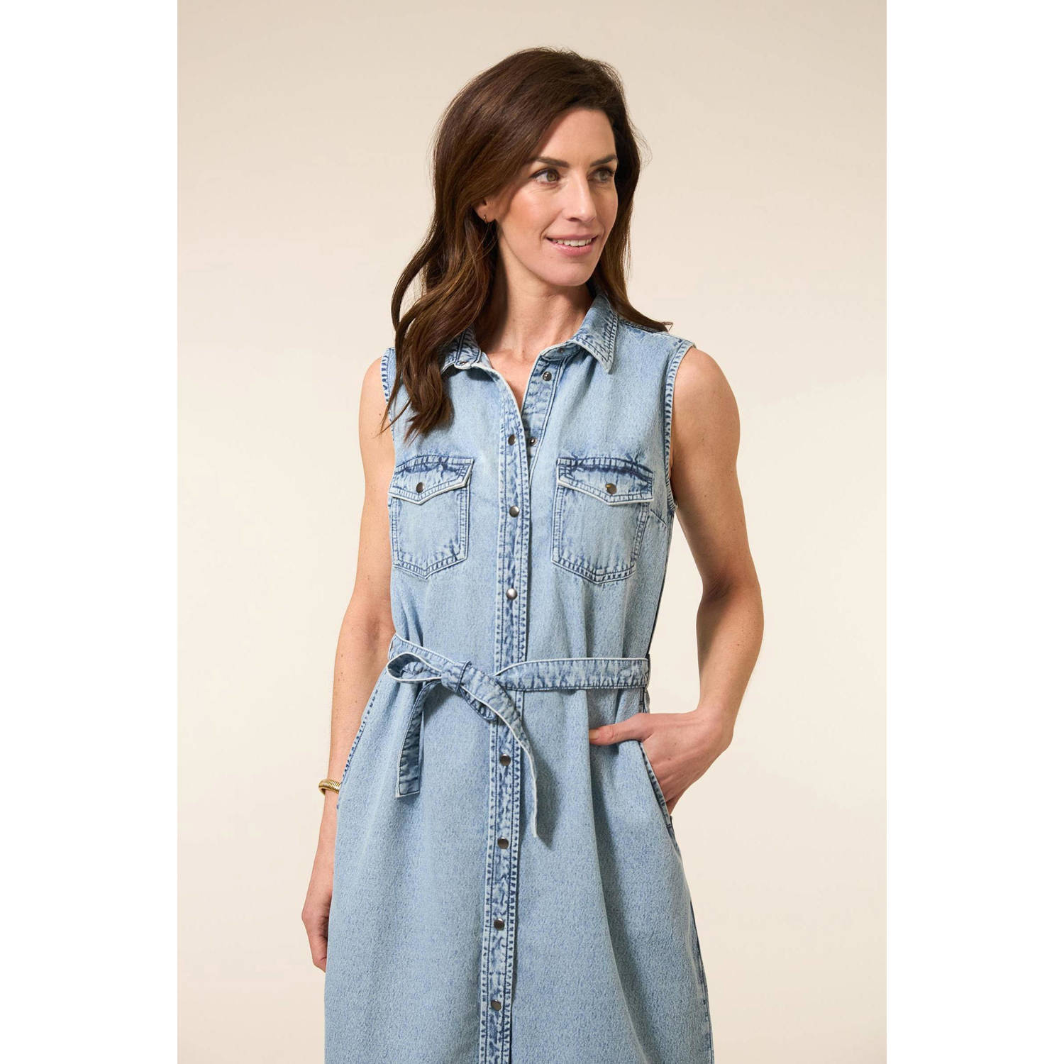 Miss Etam denim spijkerjurk light blue denim