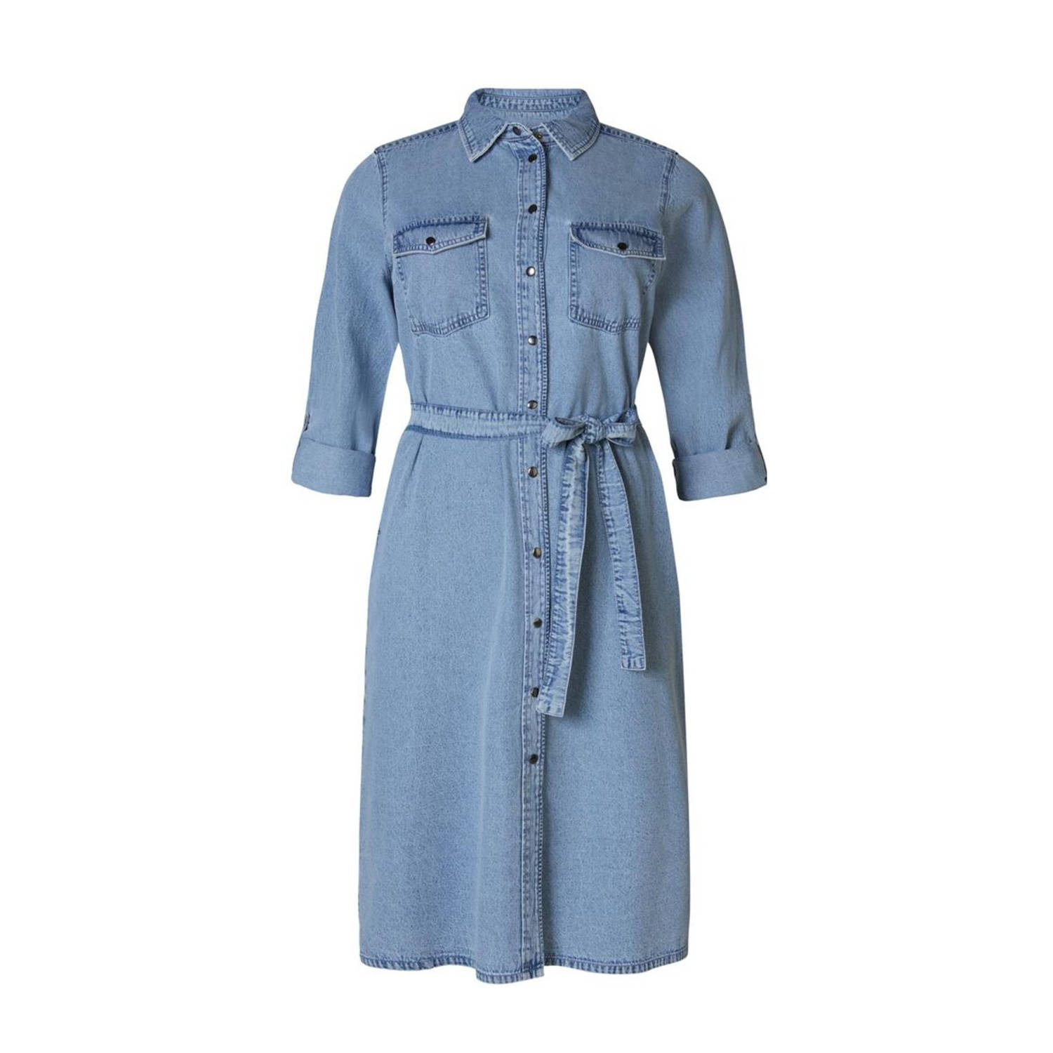 Miss Etam Plus spijkerjurk light blue denim