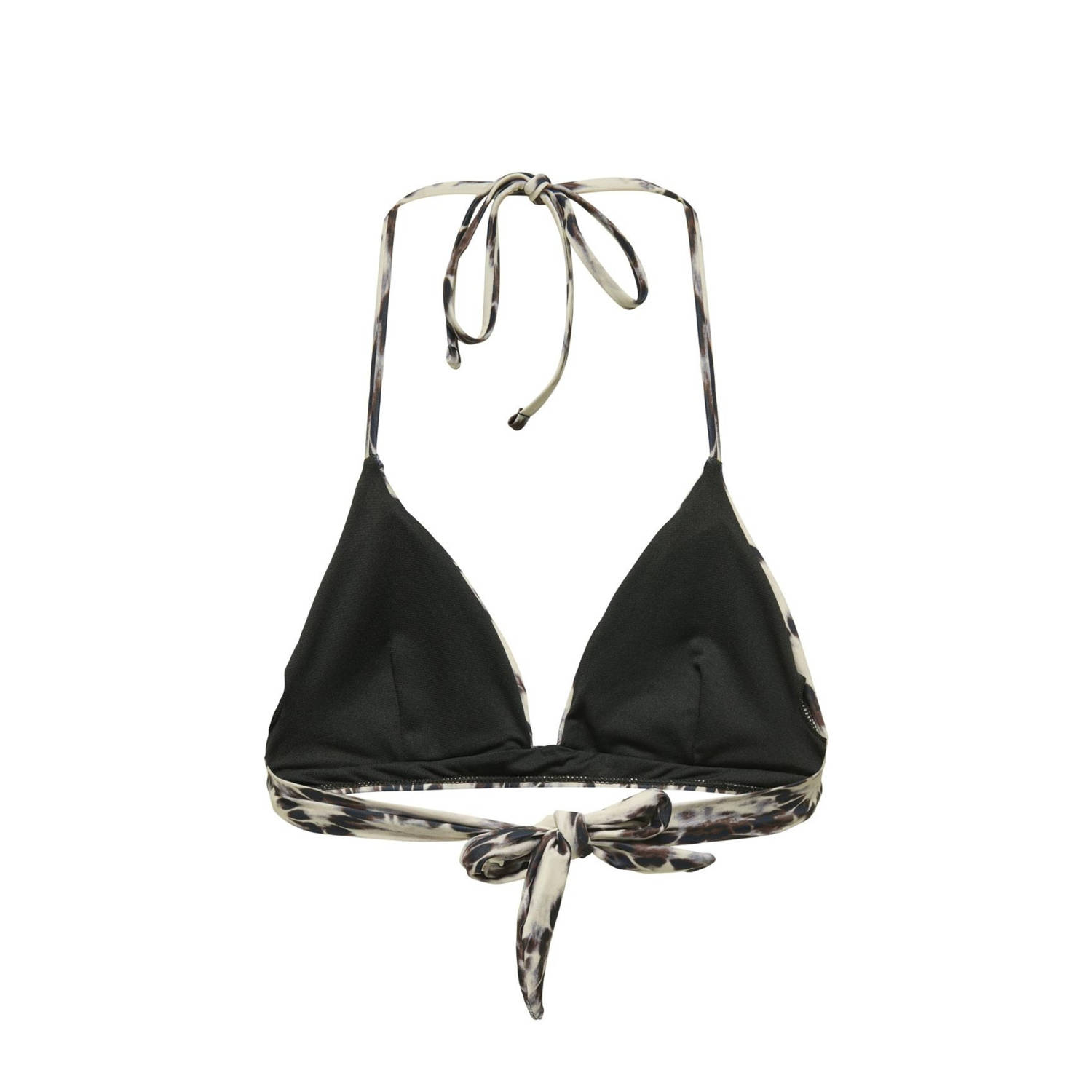 ONLY voorgevormde halter bikinitop ONLAIMEE donkerblauw ecru