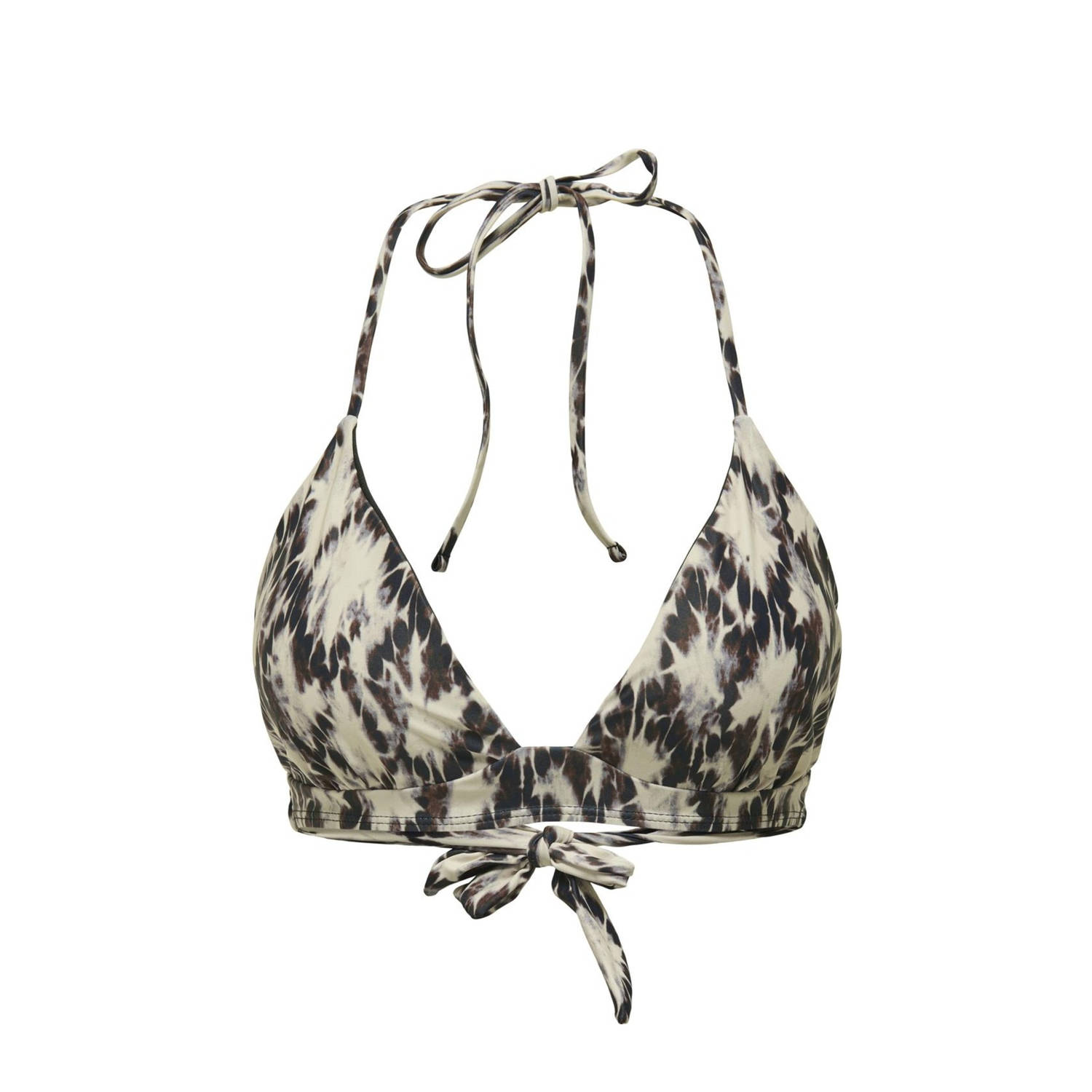 ONLY voorgevormde halter bikinitop ONLAIMEE donkerblauw ecru