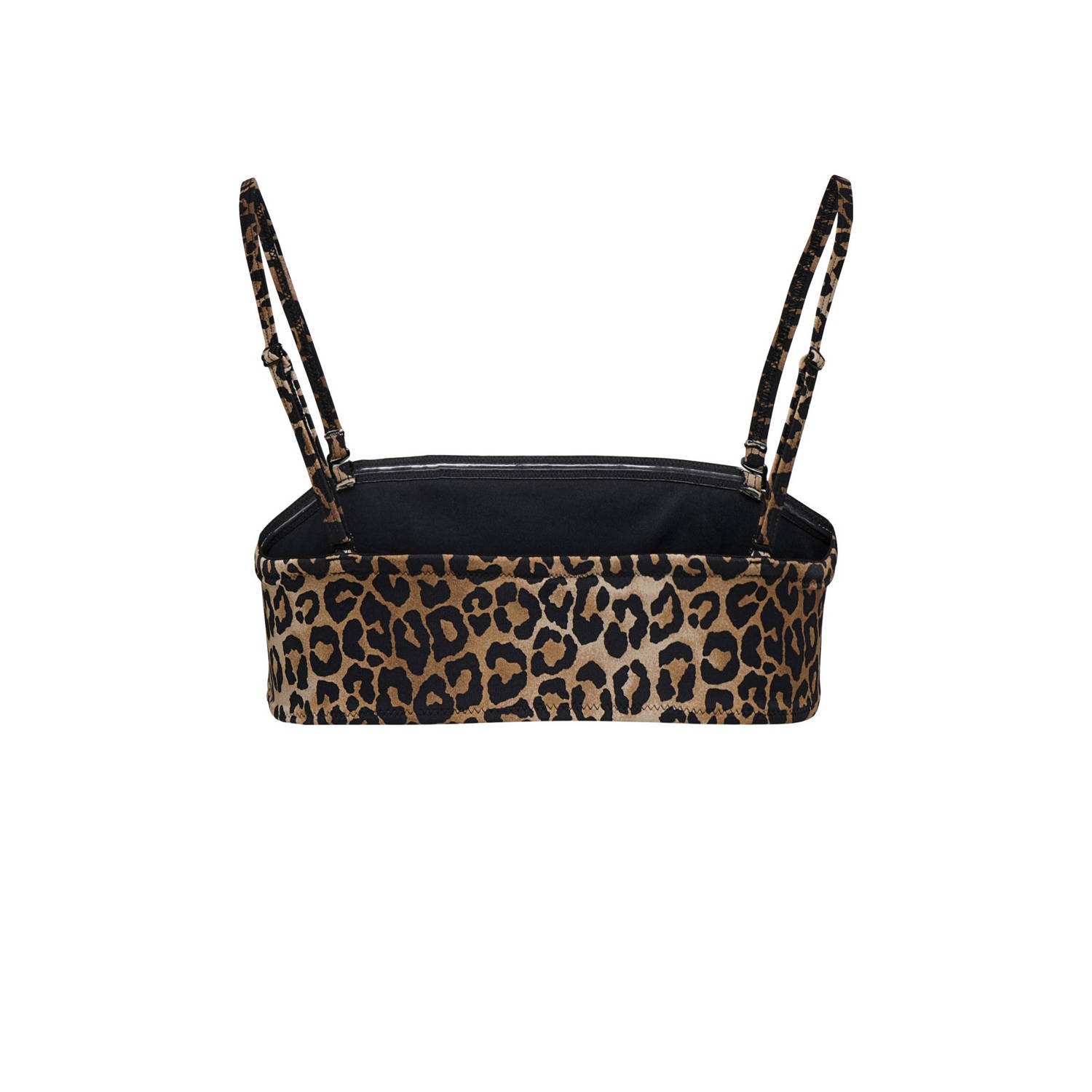 ONLY niet-voorgevormde strapless bandeau bikinitop ONLCIARA zwart bruin