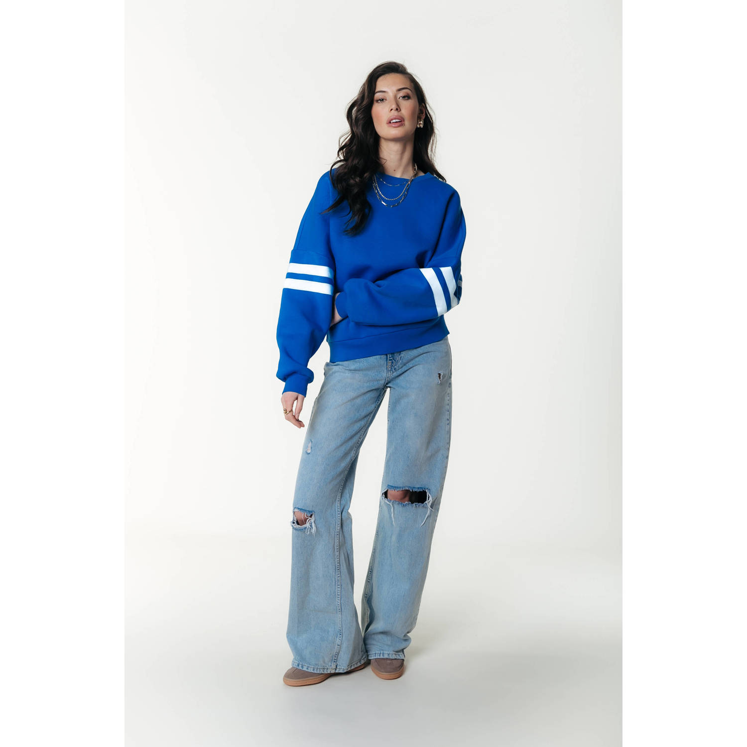 Colourful Rebel sweater blauw