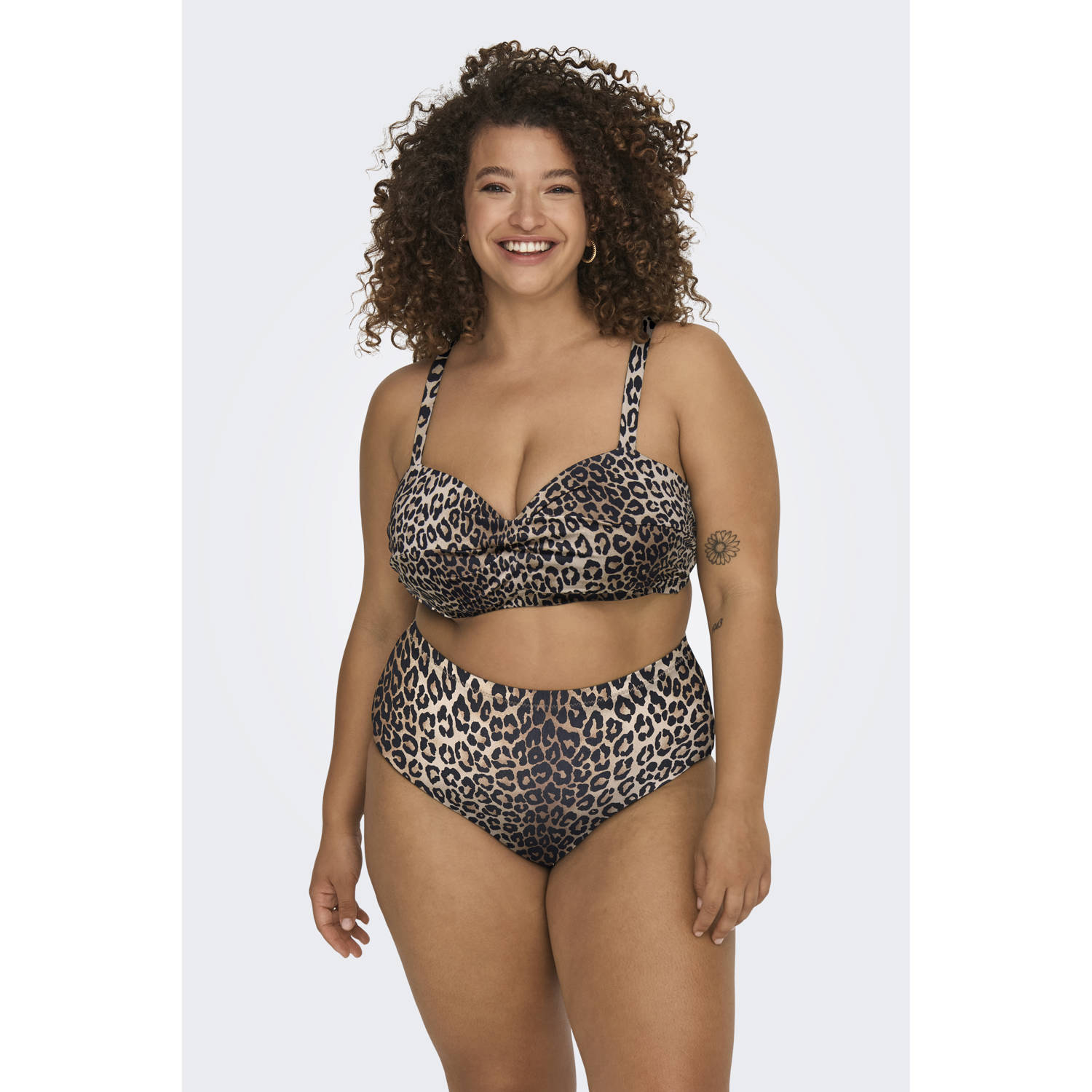 ONLY CARMAKOMA voorgevormde beugel bikinitop CARSOPHIA bruin beige