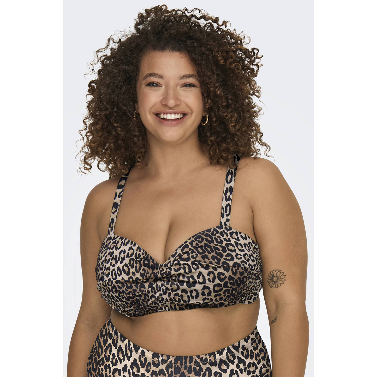 ONLY CARMAKOMA voorgevormde beugel bikinitop CARSOPHIA bruin beige