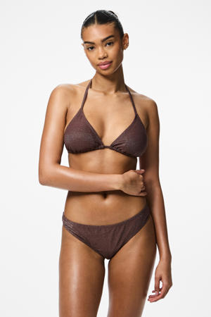 bikinibroekje PCBLING met lurex bruin