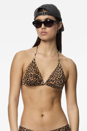 voorgevormde triangel bikinitop PCBAOMI bruin/beige/zwart