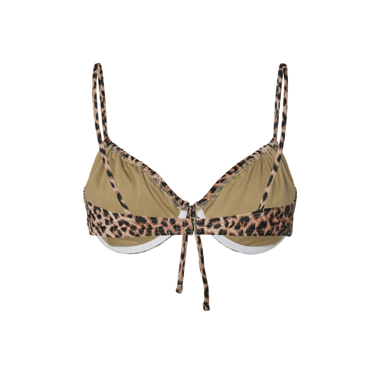 PIECES voorgevormde beugel bikinitop PCLIPPA bruin beige zwart