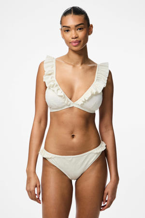 bikinibroekje PCLADA met ruches wit