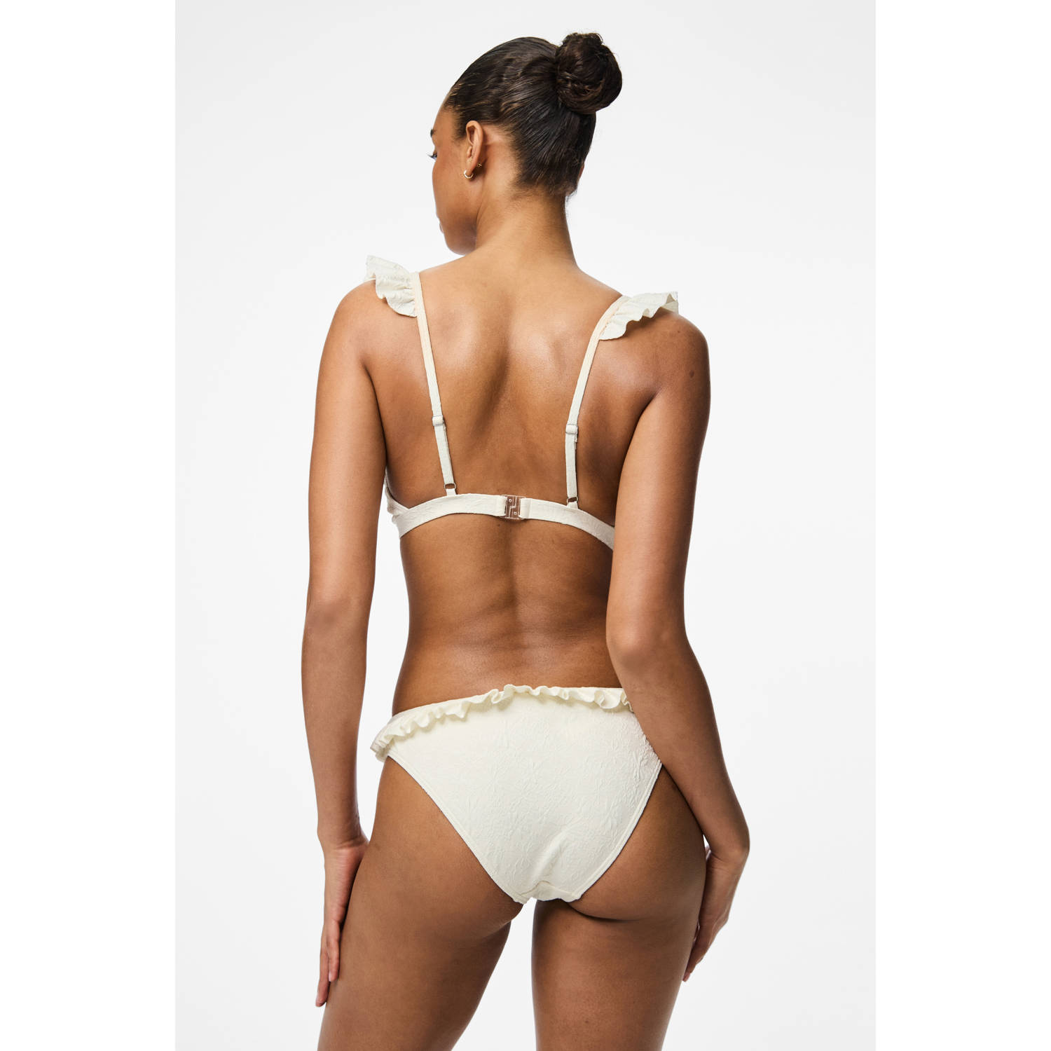 PIECES bikinibroekje PCLADA met ruches wit