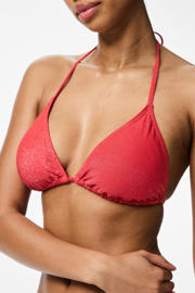 thumbnail: PIECES triangel bikinitop PCLAOMI met lurex koraalrood