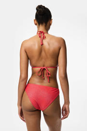 thumbnail: PIECES triangel bikinitop PCLAOMI met lurex koraalrood