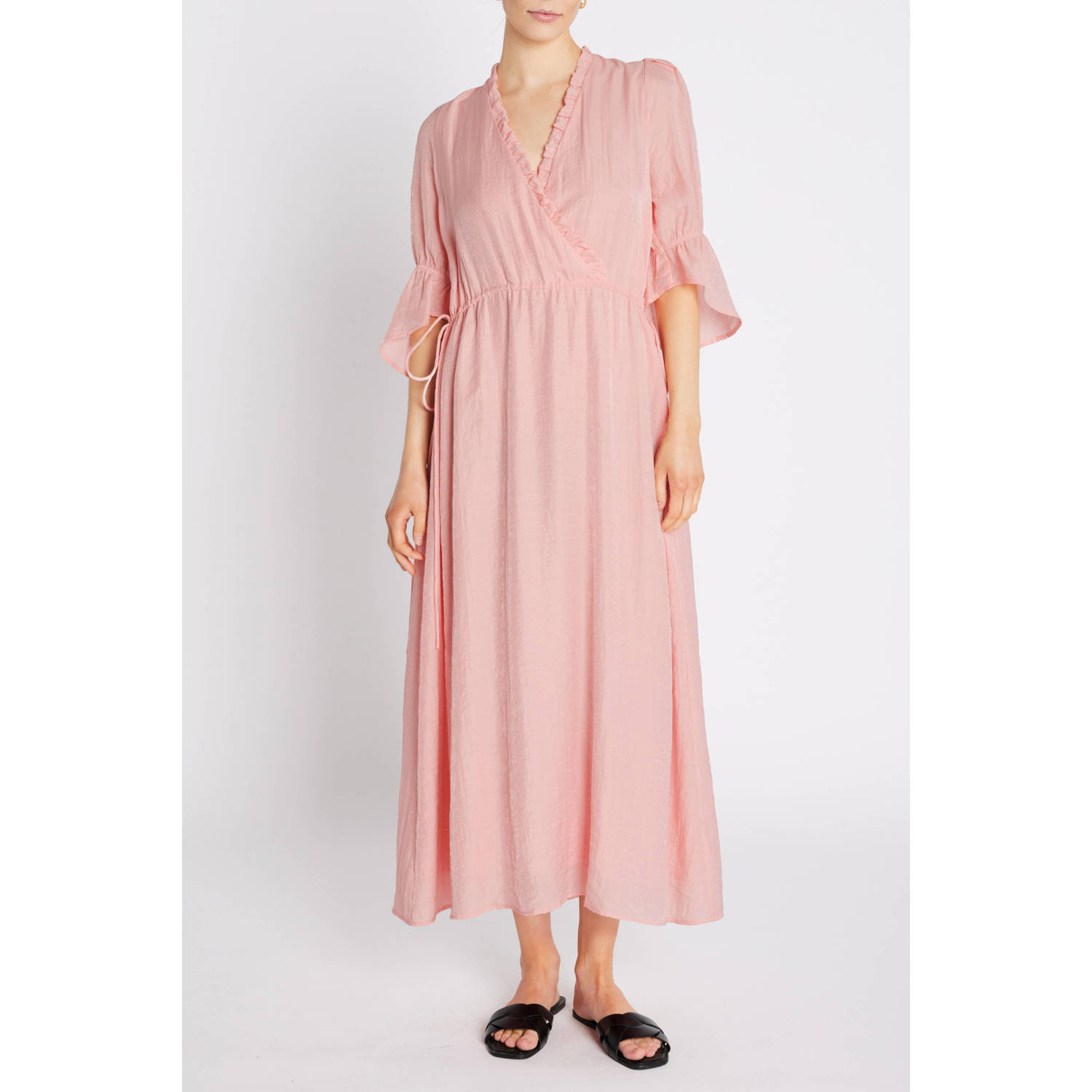 Bruuns Bazaar midi jurk lichtroze