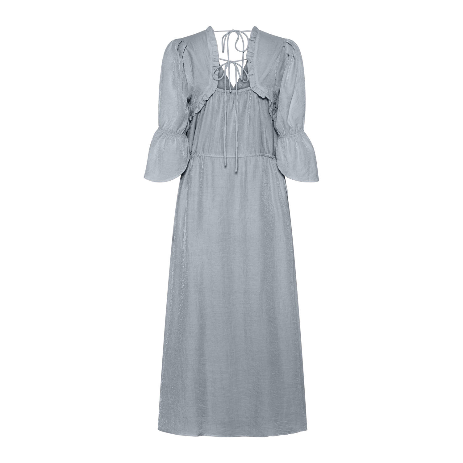 Bruuns Bazaar midi jurk grijsblauw