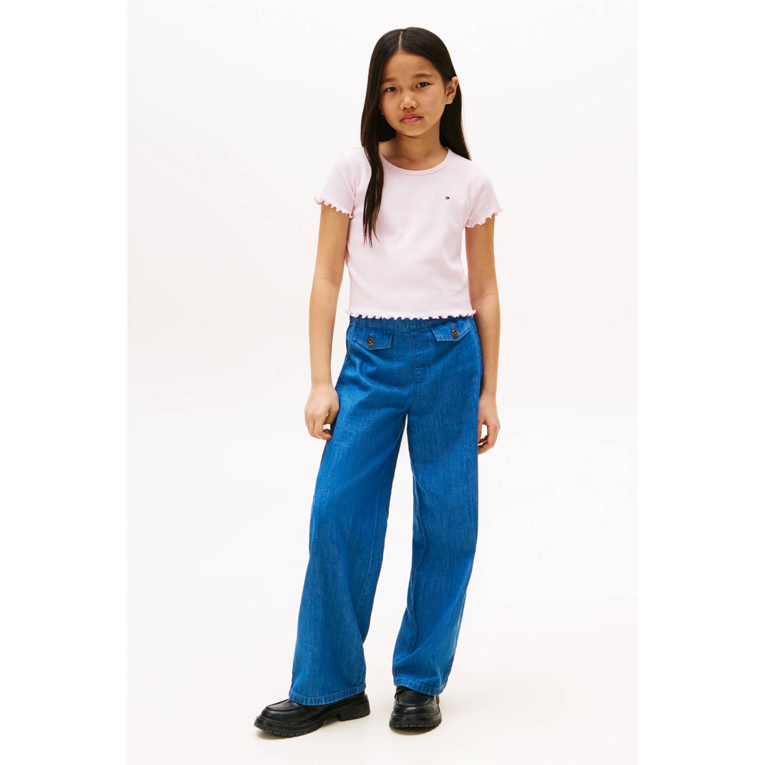 Tommy Hilfiger T-shirt rib gebreid lichtroze