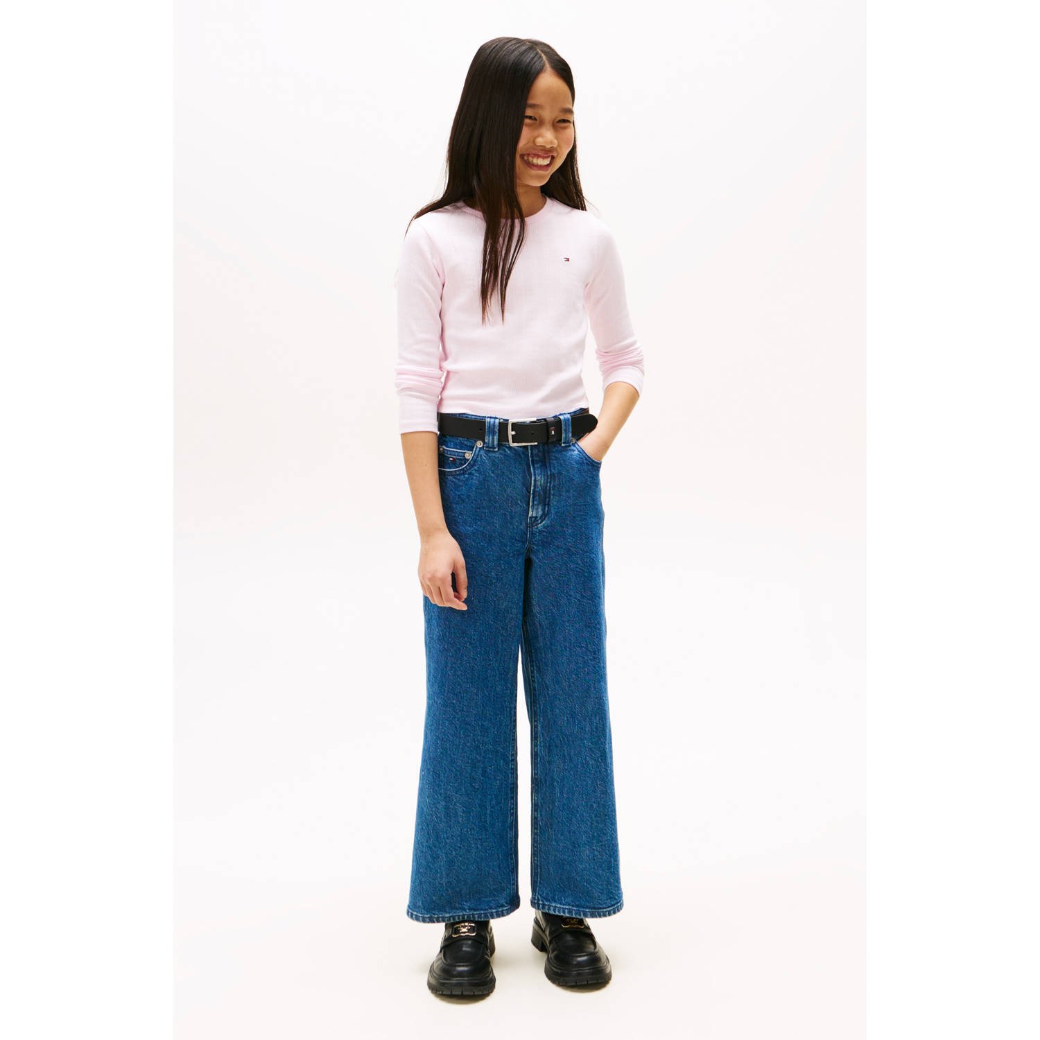Tommy Hilfiger longsleeve roze rib gebreid