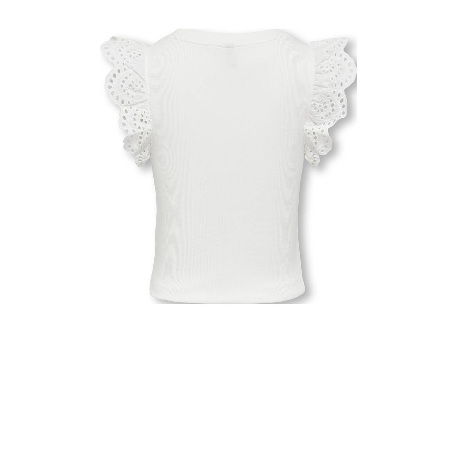 ONLY KIDS GIRL mouwloze top wit broderie