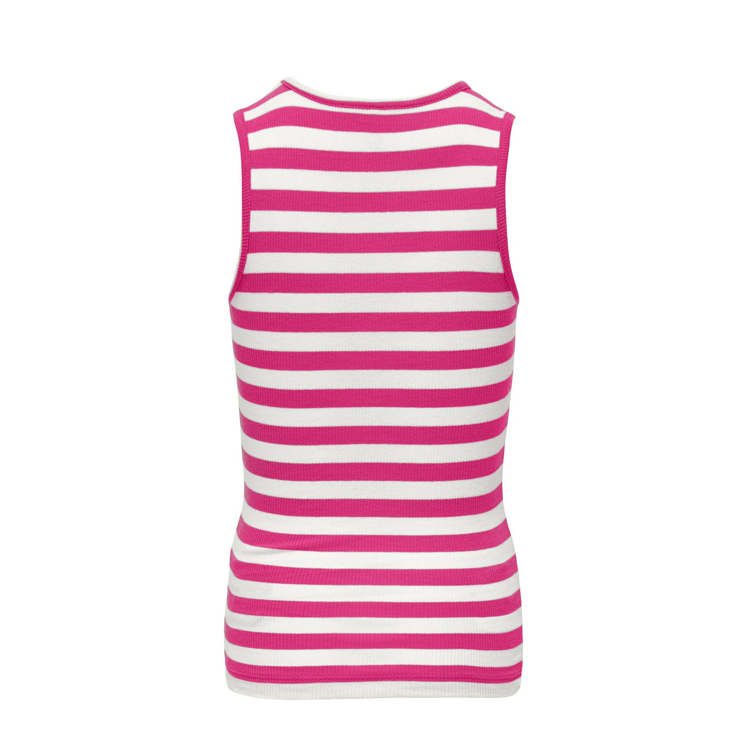 ONLY KIDS GIRL mouwloze top rib gebreid fuchsia wit
