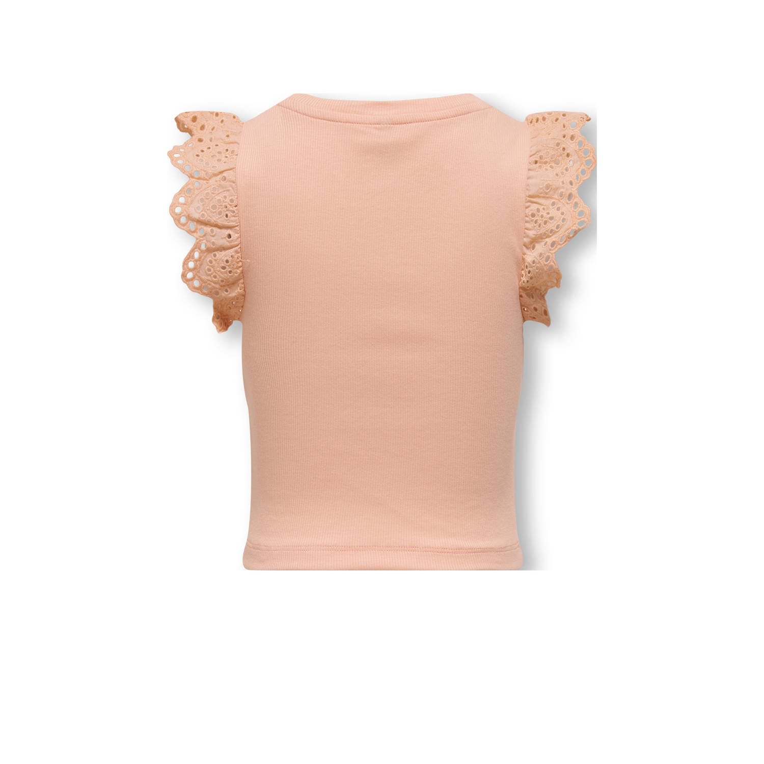 ONLY KIDS GIRL mouwloze top zalm broderie